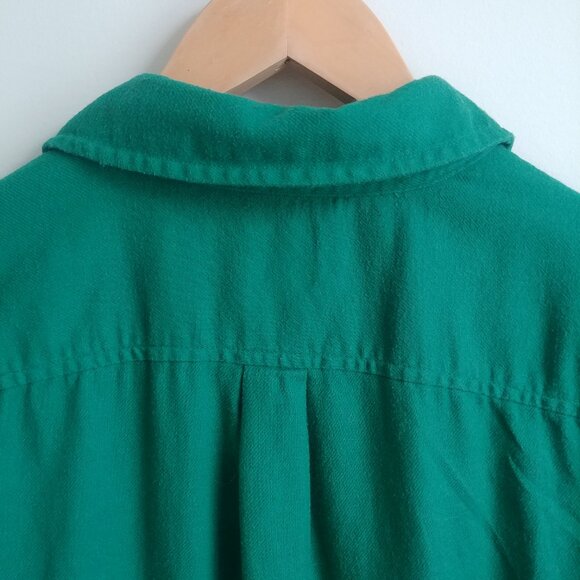 Gap Men's Medium Tall 100% cotton soft flannel green button down shirt - Picture 2 of 14